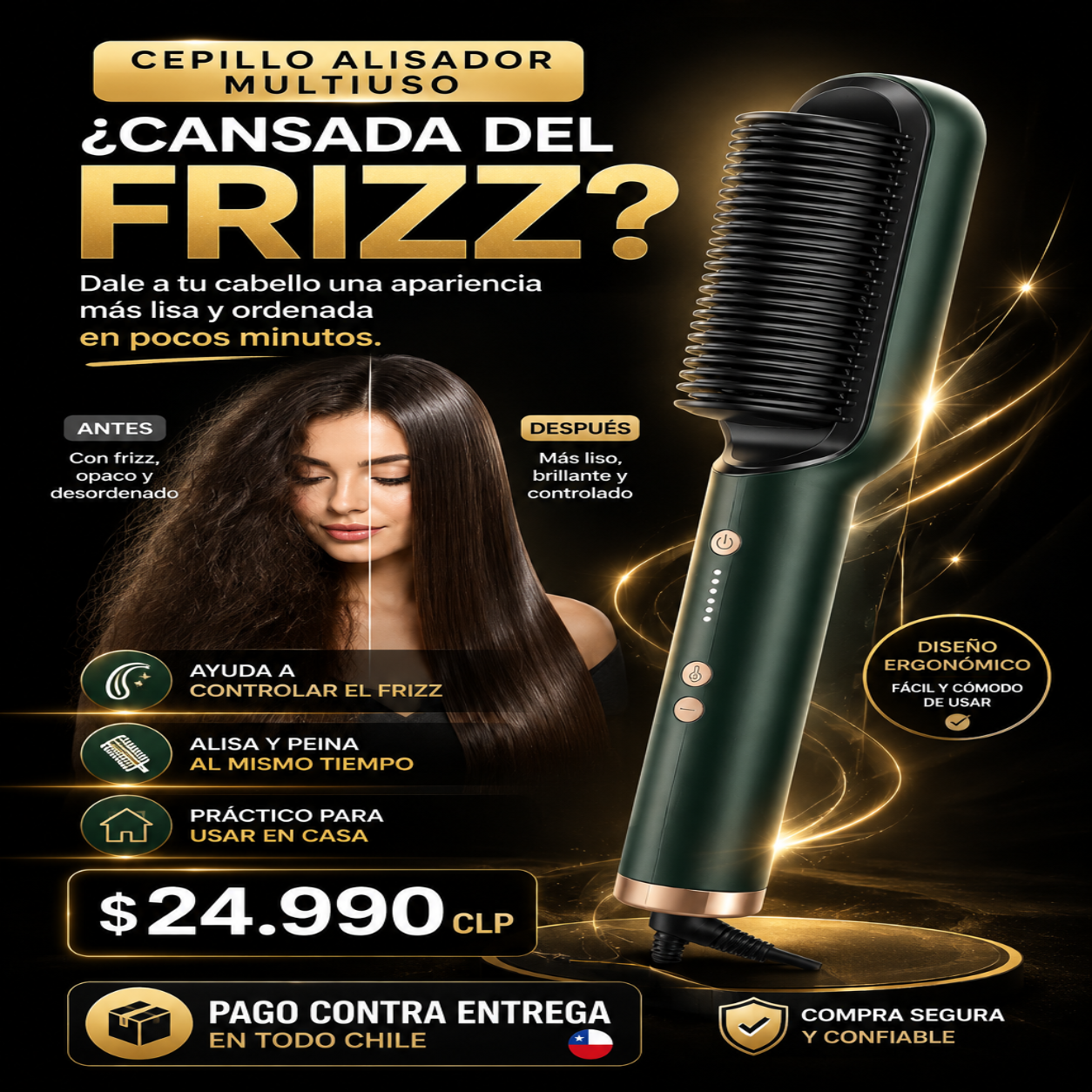 Cepillo Alisador Multifuncional